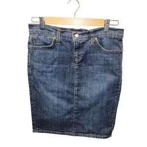 Blue Cult Denim Pencil Skirt Dark Wash Casual Classic‎ Jean Womens Size 27